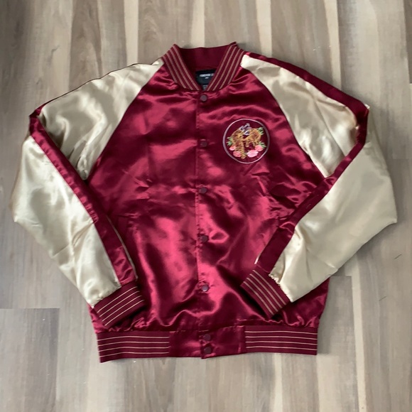Forever 21 Other - Oriental Asian-inspired satin bomber jacket size M